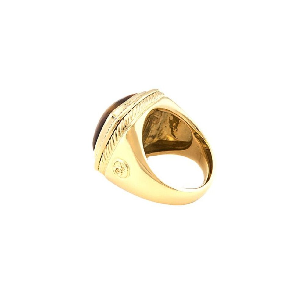 David Yurman Albion 18K 0.40 Ct. Tw. Diamond & Tiger's Eye Ring (Authentic - Picture 2 of 2